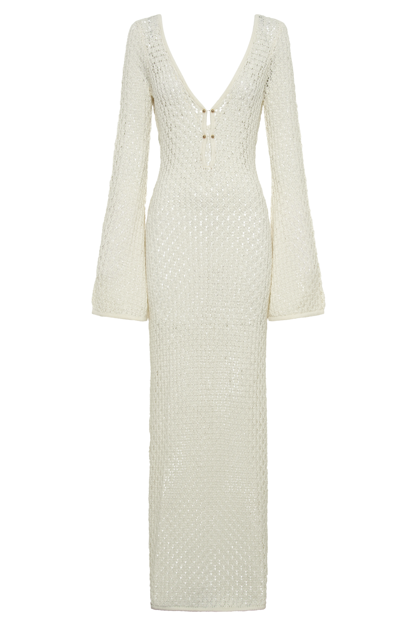 Sorielle Crochet Fishtail Flare Sleeve Maxi Dress